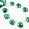 Natural Green Emerald Faceted Heart Drop Beads Strand Length 5.5 Inches and Size 14mm to 15mm approx.